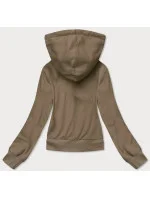 Tmavobéžová krátka mikina s kapucňou (8B939-91)