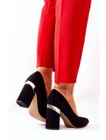 Zamszowe Czółenka Lewski 3117 Czarne