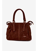 Kožená kabelka z ekologické semiše Camel Vessia