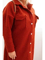 Dámsky kabát s vlnou v nadmernej veľkosti ART0286 Rudy - Kesi Dámsky kabát s vlnou v nadmernej veľkosti ART0286 Rudy - Kesi