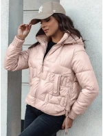 Dámska krátka prešívaná zimná bunda s kapucňou FASHWARM ružová FashionStreet TY4641