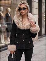 Dámska bunda s odnímateľnou kožušinou, čierna, FashionStreet TY5850 Dámska bunda s odnímateľnou kožušinou, čierna, FashionStreet TY5850