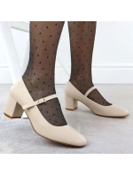 Sergio Leone PB176 Remienkové lodičky na nízkom podpätku v nude farbe Sergio Leone PB176