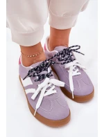 Niskie Sneakersy Damskie Z Podwójnym Sznurowaniem Fioletowe Ventus