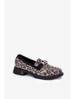 Zamszowe Mokasyny Damskie Panterka Vinceza 66792 Szare