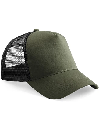 Beechfield B 640 5-panelová čiapka typu Trucker 53.0640 olivovo zelená/čierna