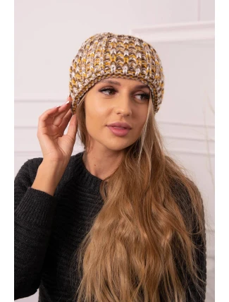 Čiapka s rolovaním Klara K311 shell+brown