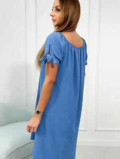 Tmavé džínsové šaty bez rukávov