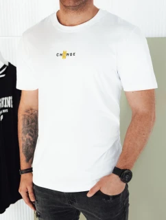 Pánske biele tričko s potlačou FashionStreet RX5460