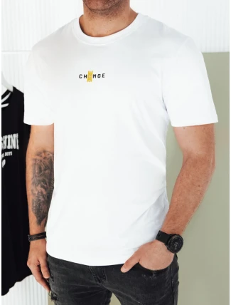 Pánske biele tričko s potlačou FashionStreet RX5460 Pánske biele tričko s potlačou FashionStreet RX5460