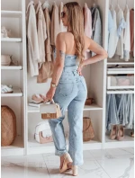 Dámsky džínsový overal s korzetom GORSSANKA modrý FashionStreet EY2587