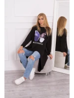 Oversize blúzka s potlačou čierna