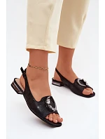 Dámské sandály Plochá s ozdobou S.Barski KV61-6024 Černé