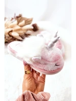 Papcie Ocieplane Jednorożec Biało-Różowe Ronee