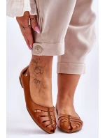 Zazoo 10009 Wygodne Skórzane Baleriny Damskie Brązowe Zazoo 10009 Wygodne Skórzane Baleriny Damskie Brązowe