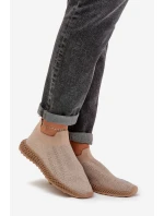 Wsuwane Buty Sportowe Damskie Ze Zdobieniem D&A TW121 Beżowe