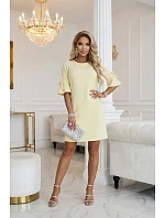 Dámske šaty 217-12 NEVA pastelová žltá - Numoco
