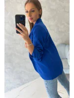 Bunda s chlopňou elegantná chrpová modrá