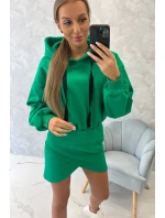 Zateplené šaty s obálkovým dnom svetlo zelené