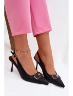 Dámske lodičky Sandále s ozdobným detailom Black Lurella Dámske lodičky Sandále s ozdobným detailom Black Lurella