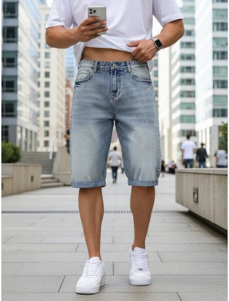Pánske modré džínsové šortky FashionStreet SX2583