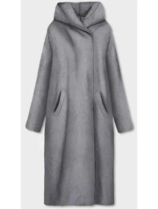 Dlhý sivý prehoz cez oblečenie s kapucňou (B6010-9)