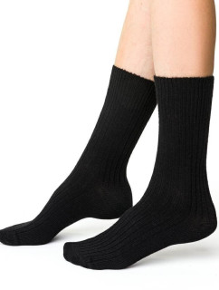 Hrejivé ponožky Alpaka 044 čierne s vlnou