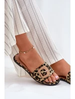 Płaskie Klapki Damskie Z Ozdobną Klamrą Panterka Clariola