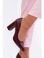 Lodičky na podpatku z eko kůže Sergio Leone PB216 bordó Lodičky na podpatku z eko kůže Sergio Leone PB216 bordó