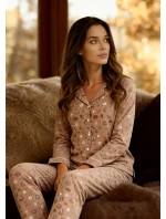 Dámske pyžamo Smile 4 482/434 Tmavobéžový vzor - Cornette