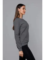 Dámska tepláková mikina v grafitovej farbe so sťahovacími lemami (W01-5)