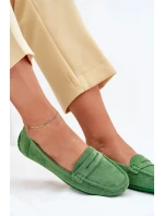 Dámske semišové mokasíny Lenvie - zelené