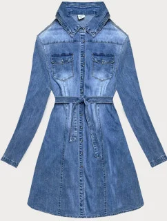 Svetlomodrá džínsová tunika s opaskom (POP7050-LK)