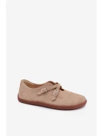Barefoot Dámske kožené semišové poltopánky s remienkami Zazoo N1271 Beige Barefoot Dámske kožené semišové poltopánky s remienkami Zazoo N1271 Beige