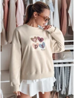 Dámska nadrozmerná mikina so srdiečkami MADELIN cappuccino FashionStreet BY1462 Dámska nadrozmerná mikina so srdiečkami MADELIN cappuccino FashionStreet BY1462