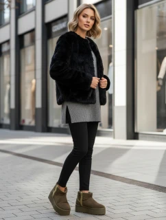 Dámske semišové zelené snežnice FashionStreet ZY1295