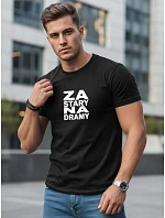 Pánske bavlnené tričko s čiernym vzorom FashionStreet NX0112R Pánske bavlnené tričko s čiernym vzorom FashionStreet NX0112R