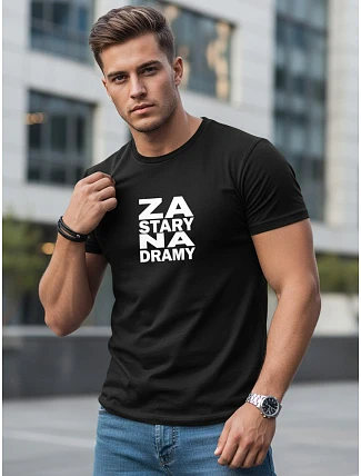 Pánske bavlnené tričko s čiernym vzorom FashionStreet NX0112R Pánske bavlnené tričko s čiernym vzorom FashionStreet NX0112R