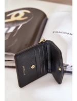 Etui Na Karty Ze Złotym Brelokiem Eko Skóra Czarny Iritinme