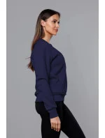 Tmavomodrá dámska tepláková mikina so sťahovacími lemami (W01-66)