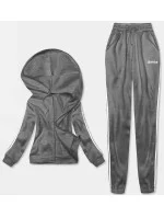 Tmavosivý dámsky komplet - krátka mikina a nohavice (YP-1107)