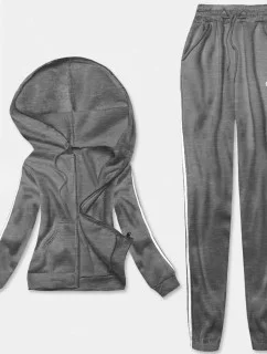 Tmavosivý dámsky komplet - krátka mikina a nohavice (YP-1107)