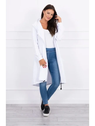Pláštenka s kapucňou oversize biela