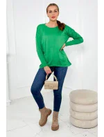 Sveter s prednými vreckami jasne zelená