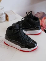 Dziecięce Sportowe Buty Sznurowane Czarno-Czerwone Darina