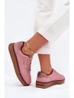 Zamszowe Damskie Sneakersy Daniel Lopez Just Dare SS2D4010 Różowe