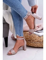 Dámske sandále na podpätku Powder Pink Lexi