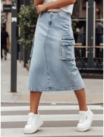 CARGOMIDI modrá midi džínsová sukňa FashionStreet CY0490 CARGOMIDI modrá midi džínsová sukňa FashionStreet CY0490