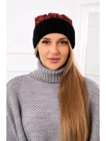 Dámska čiapka s brmbolcom Abigail K326 black+malmine