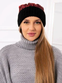 Dámska čiapka s brmbolcom Abigail K326 black+malmine